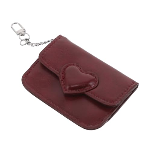 Baluue PU Kunstleder Kartenetui Damen mit Herzverschluss Ultradünner Geldbeutel für Kredit Ausweiskarten Münzfach Abnehmbarer Klappverschluss für Alltag Shopping und Outdoor-einsätze von Baluue