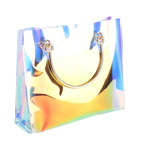 Baluue PVC Transparente Umhängetasche Damen Wasserfeste Crossbody Tasche mit Kettendetail Modische One shoulder Tote Bag für Alltag Reisen Shopping Leichte und Robuste PVC Handtasche von Baluue