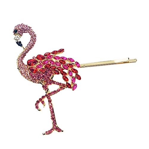 Baluue Haar-accessoires Stilvolle Damen-haarspange Funkelnde Flamingo-haarspange für Partys von Baluue