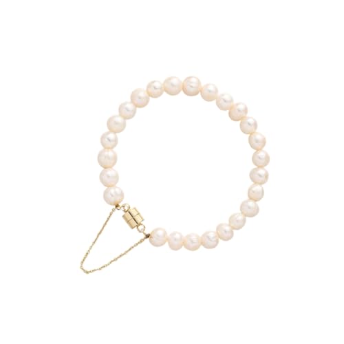 Baluue Perlenarmband Damen Rundform Echt Süßwasser Perlen Schmuck Klassisch Elegantes Armband Hautfreundlich Für Hochzeit Party Geschenk Freundin Mutter von Baluue