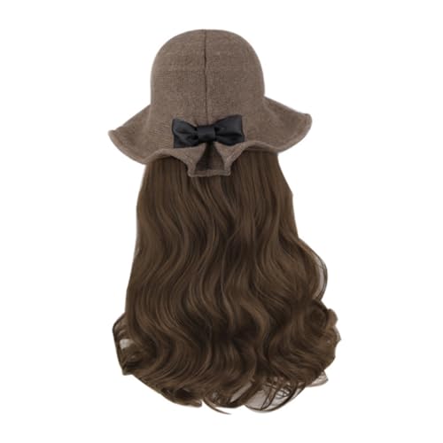Baluue Curly Wig Hat Mit Haarverlängerungen Synthetisches Haarteil Für Für Partys Hochzeiten Und Cosplay Mit Lockigen Hellbraunen Haaren von Baluue