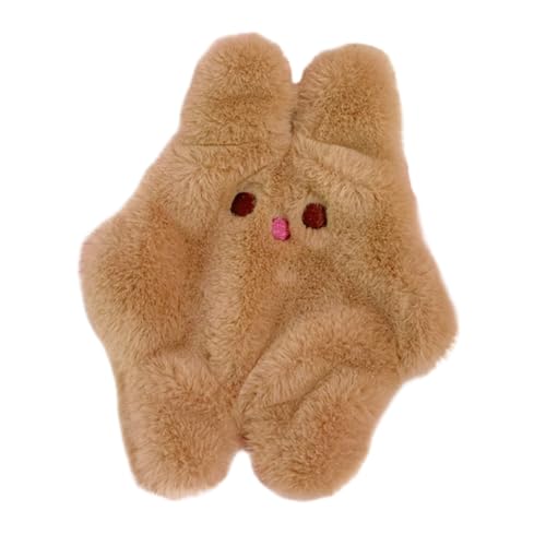 Baluue Plüsch Hase Münzgeldbörse mit Reißverschluss Niedliche Kleine Portemonnaie Damen Kleingeldbörse Cartoon Geldbeutel für Mädchen und Frauen Handliche Makeup Tasche Khaki von Baluue