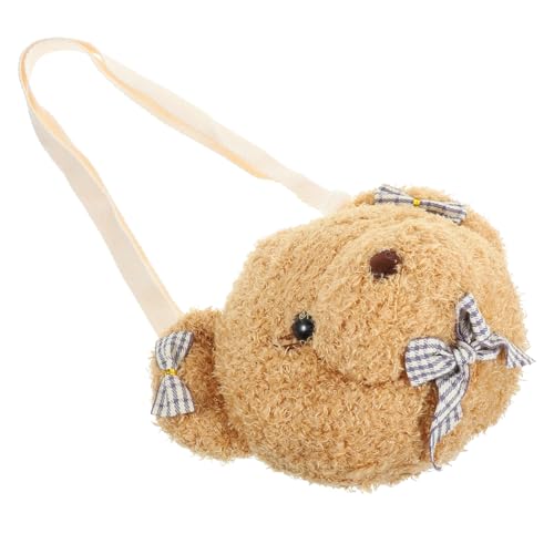 Baluue Plüsch Kuscheltier Crossbody Bag Damen Handtasche Cartoon Outdoor Handytasche Umhängetasche Kuscheliger Schulterbeutel mit Einzelschultergurt Khaki von Baluue