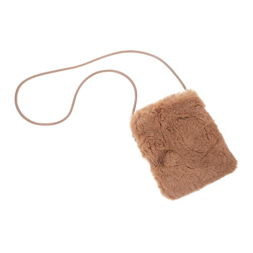 Baluue Plüsch Schultertasche Damen Handytasche Kleine Umhängetasche Crossbody Bag Modisch Leicht Kompakt Für Alltag Party Shopping Dating Herbst Winter Braun von Baluue