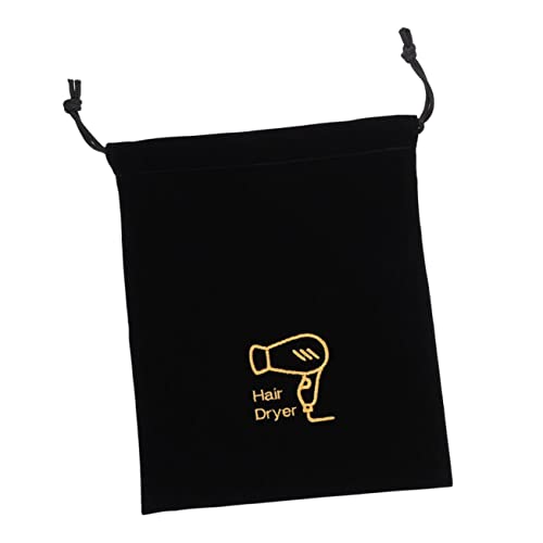 Baluue Praktische Fön Aufbewahrungstasche mit Zugband Weicher Staubbeutel für Haartrockner Vielseitiger Organizer für Reisen Hotel Zuhause und Outdoor Langlebiges Material Schwarz von Baluue