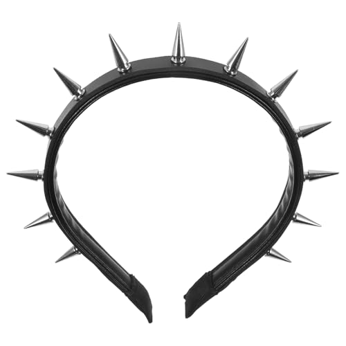 Baluue Punk Nieten Stirnband Damen Langlebiges Gothic Haarband mit Metallnieten Leichter Kopfreif für Kostüm und Party Accessoire Bequemes Cosplay Headpiece Schwarz von Baluue