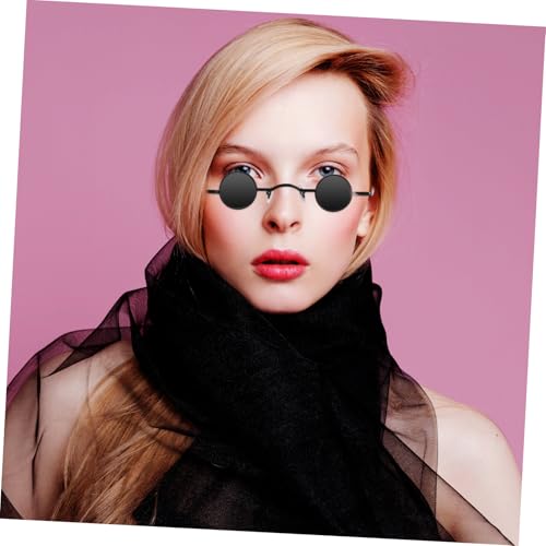 Baluue Punk Sonnenbrille Rund UV schutz Metallrahmen Vintage Sonnenbrille Damen Herren Modisch Langlebig für Party Urlaub Strand Alltag von Baluue