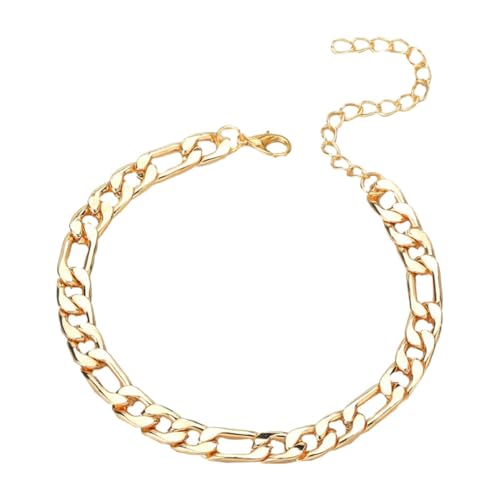 Baluue Punk Stil Damen Fußkettchen Goldfarben Leichtes Metall Knöchel Armband Kreativer Chic Fußschmuck für Mädchen Modisches Accessoire für Strand und Alltag von Baluue