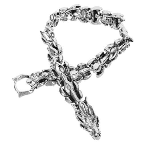 Baluue Punk Stil Dragon Armband Herren Metall Drachenkopf Handgelenk Kette Hip Hop Mode Accessoire Cooles Statement Schmuck für Alltag Party Club von Baluue