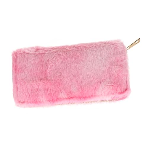 Baluue Rainbow Farbverlauf Plüsch Geldbörse Damen Zipper Geldbeutel Lang mit Mehrfachfächern für Alltag Reisen Schule und Arbeit Weiche Leichte Handtasche für Organisiertes Verstauen von Baluue