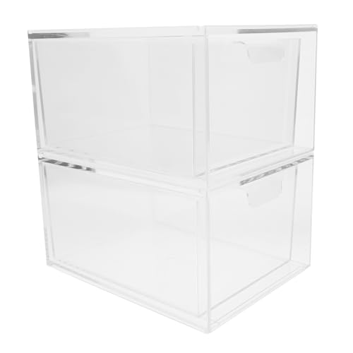 Baluue Organizer Für Schreibtisch Aufbewahrungsbox Mit Sichtfenster Stapelbar Aus Strapazierfähigem Material Zum Ordnen Von Kosmetika Schreibwaren Und Schmuck von Baluue