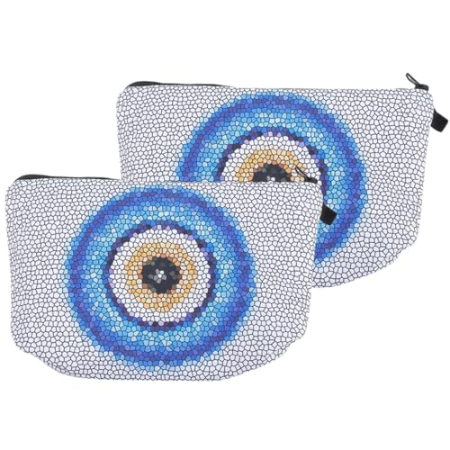 Baluue 2stücke wasserdichte Kosmetiktaschen Mit Reißverschluss Tragbare Make-up-Organizer Im Einzigartigen Augen Design Für Toilettenartikel Und Kleine Gegenstände von Baluue