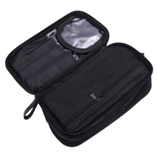 Baluue Reise-Make-up-Tasche Mit Reißverschluss Doppellagige Kosmetiktasche Organizer Schminktasche Für Kosmetika Toilettenartikel Badezimmer Und Reisen Schwarz von Baluue