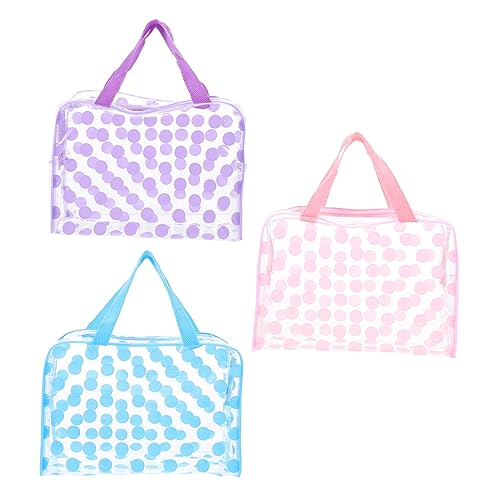 Baluue Transparent Kosmetiktasche 3 Stück PVC Kulturbeutel Für Reisen Faltbare Make up Organizer Mit Reißverschluss Langlebig Und Leicht Zu Reinigen Für Damen Und Herren Für von Baluue