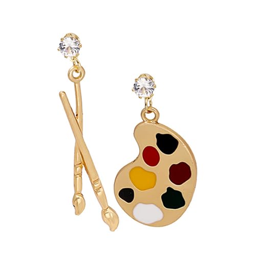 Baluue Retro Künstler Ohrringe Damen Hängend Leichtes Design Asymmetrisch Kreatives Geschenk für Kunstliebhaber und Künstlerinnen von Baluue