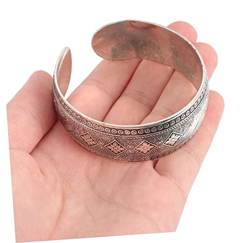 Baluue Retro Manschettenarmband Damen Offener Breiter Armreif mit Vintage Schnitzerei Chunky Armband für Party Alltag und Arbeit Schmuck von Baluue