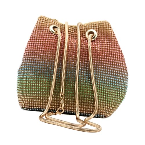 Baluue Rhinestone Bucket Bag Damen Abendtasche Glitzertasche Handtasche Schultertasche Elegant und Leicht für Party und Alltag von Baluue