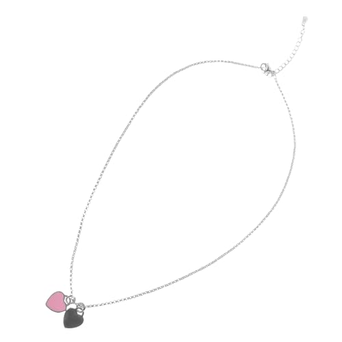 Baluue Romantische Doppelte Herz Halskette aus Plattiertem Kupfer Zartes Love Heart Pendant für Verstellbare Halskette Dekoration für Damen und Besondere Anlässe von Baluue