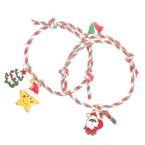 Baluue Romantisches Weihnachts Pärchenarmband mit Herz Magnet und Stern Anhänger Geflochtenes Festival Schmuckstück Passendes für Freundin Mutter Freundin Festlich und Alltagstauglich von Baluue