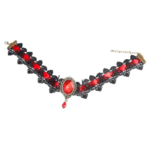 Baluue Rotes Spitzenarmband Damen mit Funkelnden Strasssteinen Halloween Schmuckaccessoire Feine Verarbeitung Langlebig und Komfortabel Geeignet für Party Shopping und Festliche Anlässe von Baluue