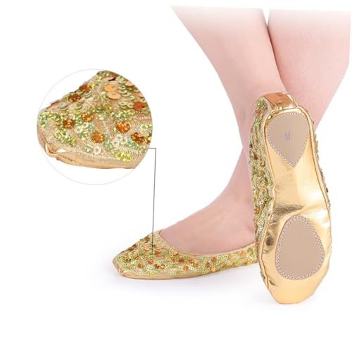 Baluue Rutsch Pailletten Tanzschuhe Damen Runde Plate Latein Tanz Übungsschuhe Strapazierfähig Angenehm Vielseitig für Ballett Bauchtanz Yoga und Baluue Rutsch Pailletten Tanzschuhe Damen Runde Plate Latein Tanz Übungsschuhe Strapazierfähig Angenehm Vielseitig für Ballett Bauchtanz Yoga und von Baluue