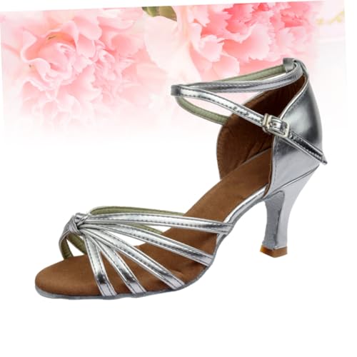 Baluue Satin High Heels mit Knöchelriemen Damen Latein Tanzschuhe Absatz Silber für Salsa Tanzsaal und Party Geeignet Baluue Satin High Heels mit Knöchelriemen Damen Latein Tanzschuhe Absatz Silber für Salsa Tanzsaal und Party Geeignet von Baluue