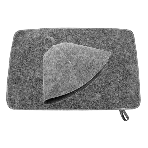 Baluue Verdickter Saunahut & Pad-set Saunakappe Aus Filz Für Herren Bequemes Spa-hut-set Mit Pad von Baluue