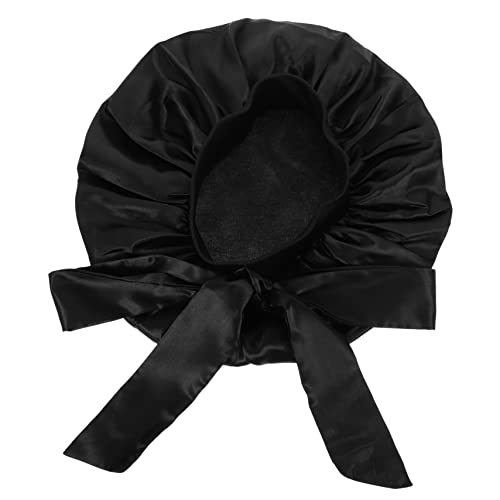 Baluue Damen Duschhaube Mit Schleife Extra Große Satin Badehaube Elastische Schlafhaube Für Haare Wiederverwendbare Und Wasserdichte Haarschutzhaube Für Spa Reisen Und Makeup von Baluue