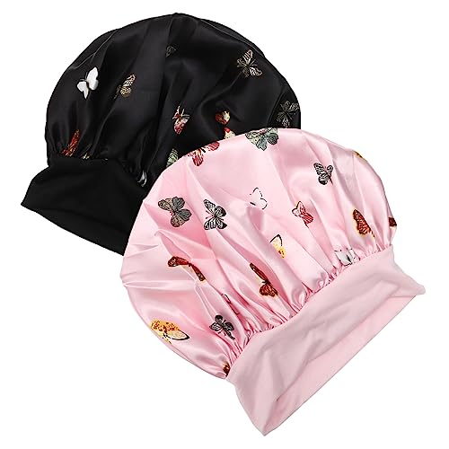 Baluue 2stücke Schlafmütze Für Damen Aus Weichem Und Glattem Material Bequeme Schlafhaube Mit Elastischem Design Tragbare Hauben Für Verschiedene Anlässe von Baluue