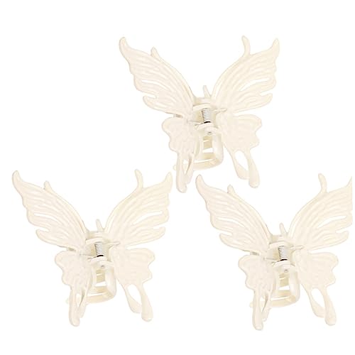 Baluue 3stücke Teiliges Große Haarklammern Für Damen Flexible Schmetterling Haarspangen Für Und Dickes Haar Fixieren Beim Waschen Schminken Und Kochen Milchigem Weiß von Baluue