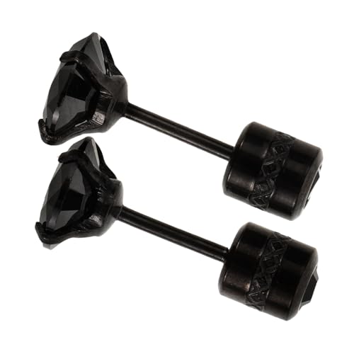 Baluue Schwarze Titanstahl Ohrstecker Herren Zirkonia Punk Ohrschmuck Leicht Hautfreundlich Alltagsschmuck von Baluue
