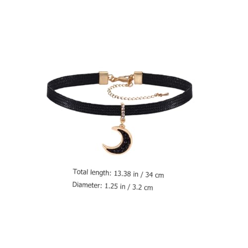 Baluue Schwarzer Kurzer Choker Halskette Damen Stilvoller Dekorativer Halsschmuck Hautfreundlich Modisch Vielseitig für Party Geschenk von Baluue