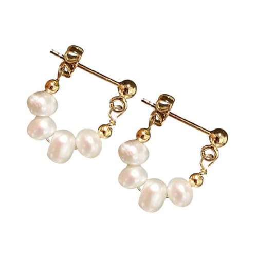 Baluue Silber Ohrstecker mit Perlen Stilvolle Statement pendelohrhänger für Damen Modische Frühjahrsohrringe Leicht und Hautfreundlich für Besondere Anlässe und Geschenkideen von Baluue