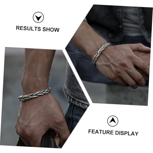 Baluue Silbernes Armreif Geschenk Vintage Flecht design Offener Schmuck für Damen Herren Symbolisches Armband zum Jubiläum mit Langlebigem Stahlmaterial von Baluue