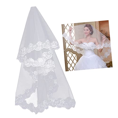 Baluue Hochzeitsschleier Spitze 2 6m Tüll Brautschleier Blumenstickerei Für Den Hochzeitstag von Baluue