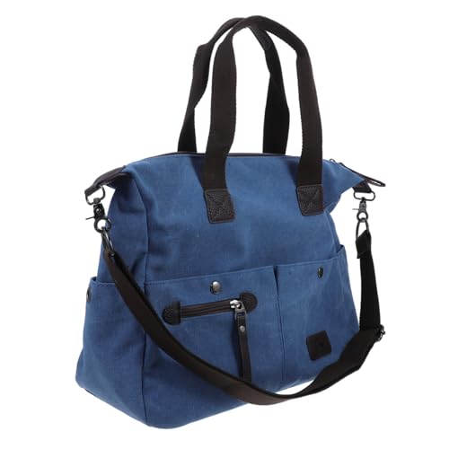 Baluue Sportliche Canvas Crossbody Bag Damen Schultertasche mit Großer Kapazität Vielseitige Umhängetasche für Reisen Freizeit und Alltag Robuste Canvas Tote Bag in Blau von Baluue