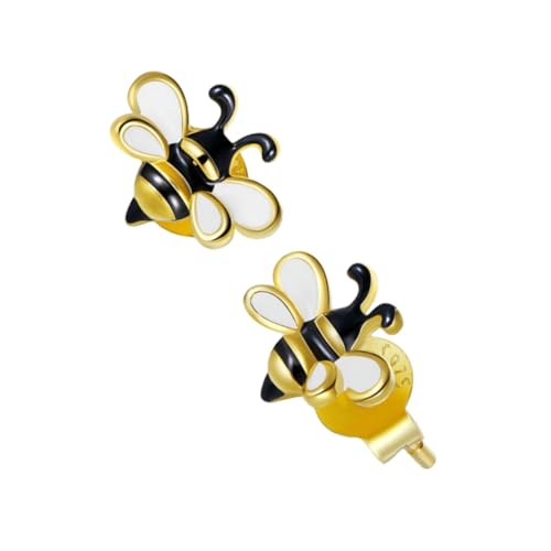 Baluue Sterling Silber Bienen Ohrstecker für Damen und Mädchen Bienenschmuck mit Feiner Handwerkskunst Eleganter Insektenschmuck für Alltag und Besondere Anlässe von Baluue