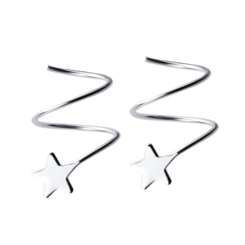 Baluue Sterling Silber Stern Ohrstecker für Damen Süße Wellenform Hypoallergene Ohrclips Eleganter Ohrschmuck für Party Hochzeit Alltag von Baluue