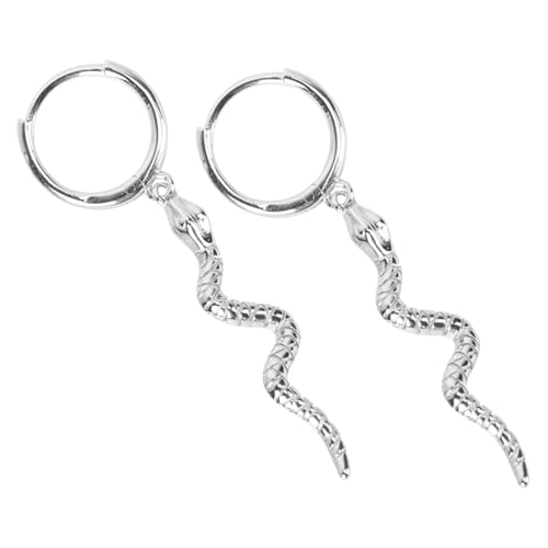 Baluue Sterlingsilber Schlange Ohrringe Weißgold Damen Lange Creolen Modischer Ohrschmuck Alltagsschmuck Geschenk von Baluue