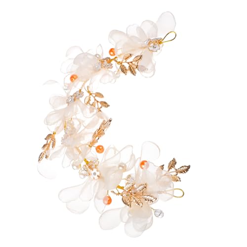 Baluue Hochzeitsbraut Haarschmuck Haarkranz Mit Perlen Und Kristallen Elegantes Stirnband Für Frauen Für Hochzeiten Und Besondere Anlässe Champagnerfarbene Barockblätter von Baluue