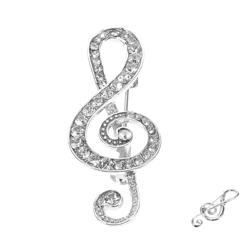 Baluue Strass Brosche Musiknoten Anstecknadel Unisex Alloy Legierung Modischer Schmuck für Anzüge Hemden Hochzeit Konzert Accessoire von Baluue