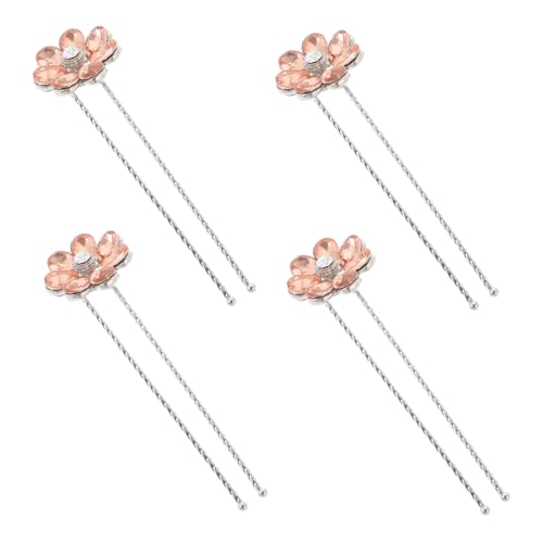 Baluue 4stücke Teiliges Blüten-haarspangen Mit Strass Für Bräute Elegante Hochzeits-haaraccessoires Für Frauen Zum Stylen Von Brautfrisuren Champagnerfarbe von Baluue