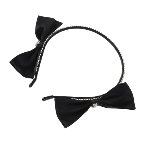 Baluue Strass -bogenstirnband Schleifenstirnbänder Für Frauen Bogenschuhe Stirnband Haarzubehör Großes Haarband Mit Schleife Stirnbänder Für Frauen Funkelnd Strassstirnband Schwarz Stoff von Baluue