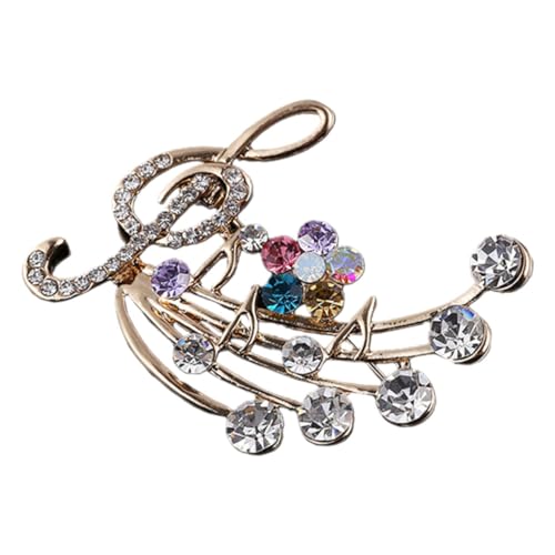 Baluue Strassbrosche Musiknote Damen Anstecknadel Modisches Accessoire für Kleidung Pullover Jacke Geschenkidee für Frauen Funkelnde Musiksymbol brosche mit Hochwertigem Design von Baluue