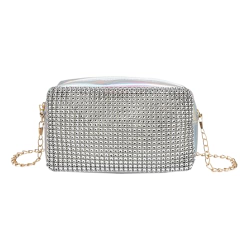 Baluue Stylische Damen Umhängetasche mit Silbernem Glitzereffekt Kleine Quadratische Crossbody Bag Leichte Schultertasche für Alltag und Reisen Modische Mädchen Tasche mit Langlebigem von Baluue