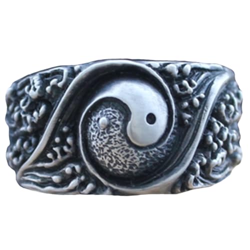 Baluue Taoismus Ring Kupfer Schmuck Symbol Design Unisex Cooler Finger Schmuck Für Alltag Party Kostüm Accessoire von Baluue