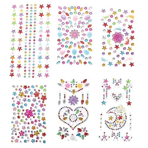 Baluue Temporäre Strass-aufkleber 6 Bögen Für Jungen Und Mädchen Halloween Cosplay Und Partys von Baluue