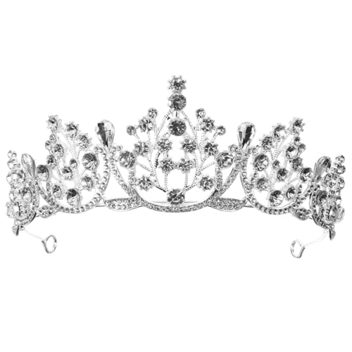 Baluue Tiara Kronen Für Frauen Diademe Für Frauen Hochzeit Mädchen Stirnbänder Brautkopfschmuck Für Die Party Haarschmuck Für Bräute Haarschmuck Für Die Braut Brautkrone Silver Strass von Baluue