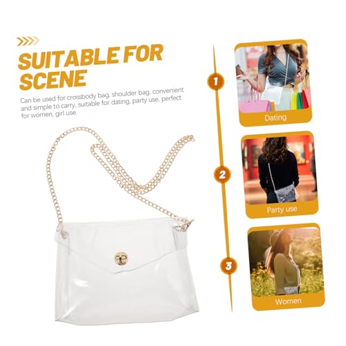 Baluue Transparente Crossbody Tasche Damen Schultertasche PVC Metall Material Langlebig Vielseitig Kosmetiktasche Geldbörse Handytasche für Konzert und Alltag von Baluue