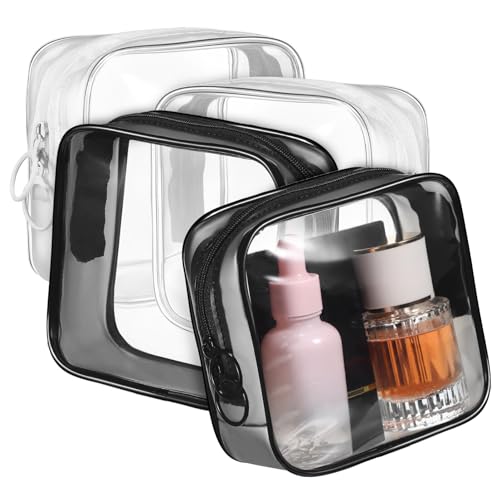 Baluue Transparente Make-up-Tasche, Kunststoff, Make-up-Tasche, Organizer, Reise-Kosmetiktasche mit Reißverschluss, PVC, wasserdicht, tragbar, transparent, Kulturbeutel für TSA-Reisegepäck-Organizer, von Baluue